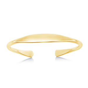 Sterling Silver High Polished Engravable Bangle - Gold Plated