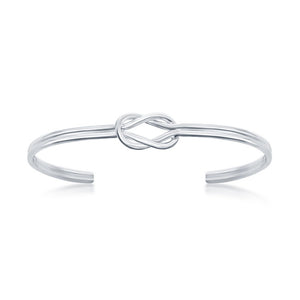 Sterling Silver Double Love Knot Bangle