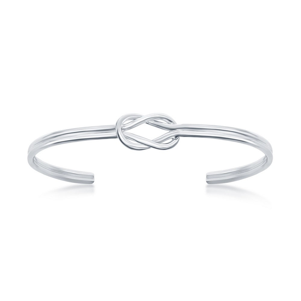 Sterling Silver Double Love Knot Bangle